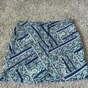 Blue and White Printed Karen Scott Skirt